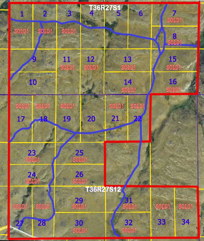 Painted Rock Ranch - Aerial Photo with Lot Numbers