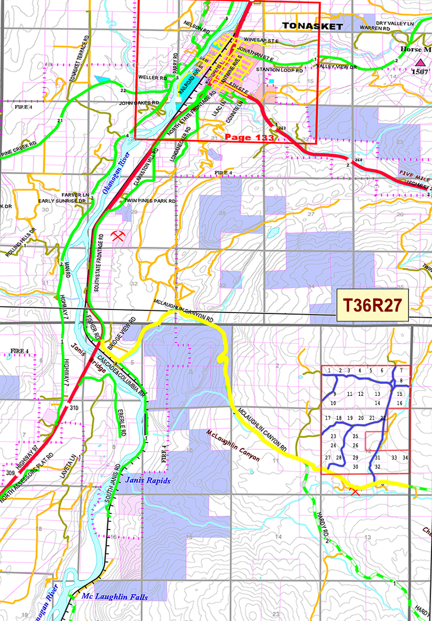 Painted Rock Ranch - Map from Highway 97